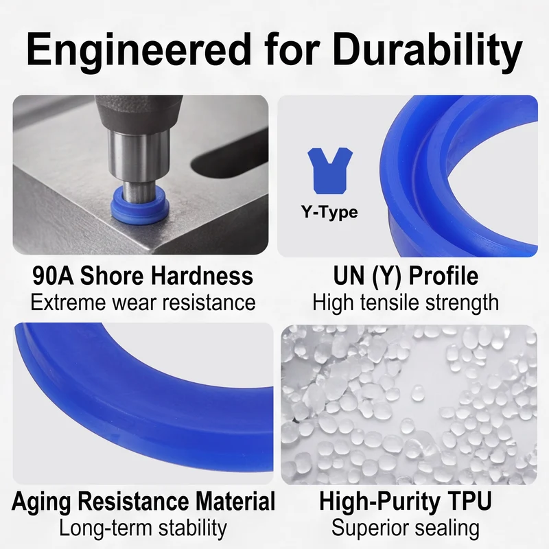 6 Pcs UN Radial Shaft Seal, 32mm ID x 48mm OD x 5mm Width TPU Oil Seal, Blue