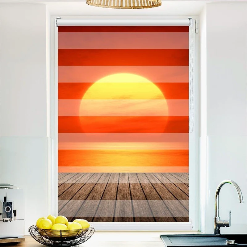 Klemmfix Doppelrollo "Sonnenuntergang Meer Steg" | Klemm Doppelrollo