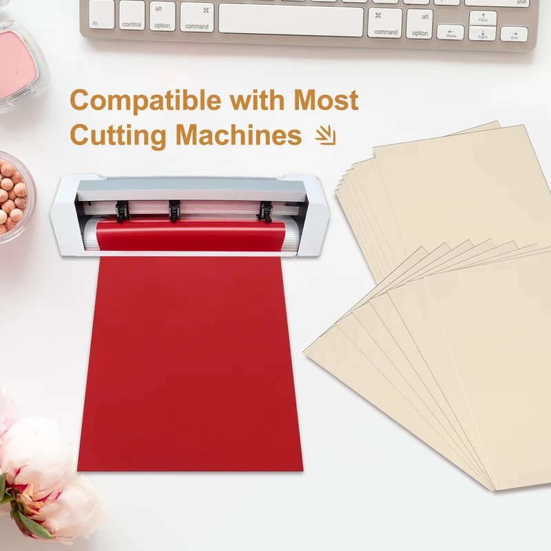 10Pcs Adhesive Vinyl Sheets Bundle,8.3”x 12”Self Adhesive Vinyl, Khaki