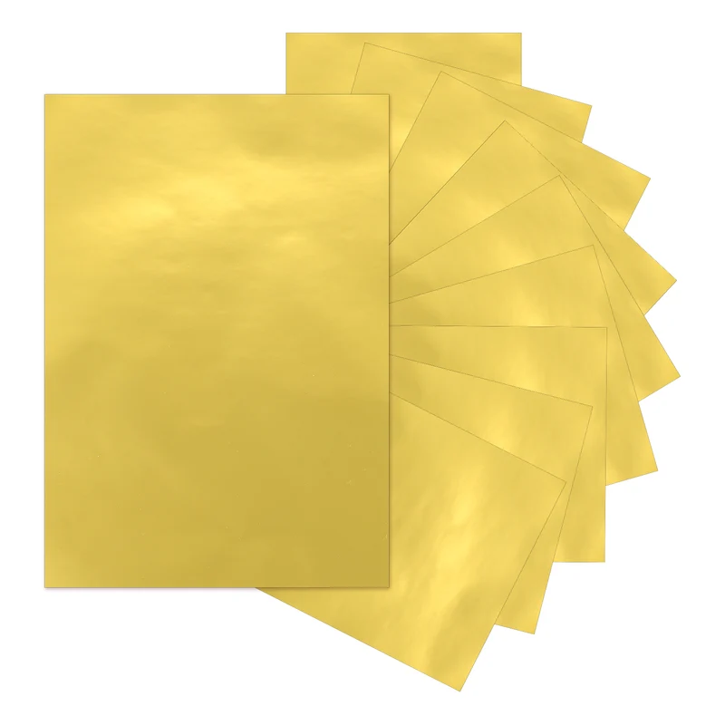 10Pcs Adhesive Vinyl Sheets Bundle,8.3”x 12”Self Adhesive Vinyl, Matte Gold