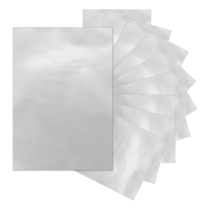 10Pcs Adhesive Vinyl Sheets Bundle,8.3”x 12”Self Adhesive Vinyl, Metallic Silver