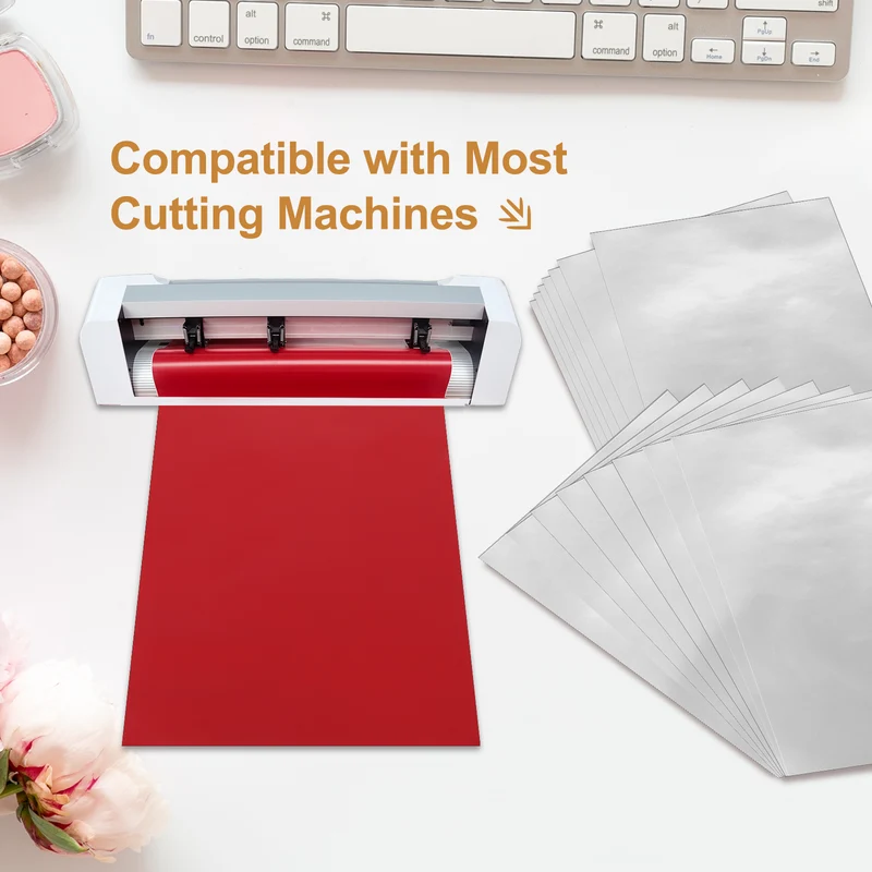 10Pcs Adhesive Vinyl Sheets Bundle,8.3”x 12”Self Adhesive Vinyl, Metallic Silver