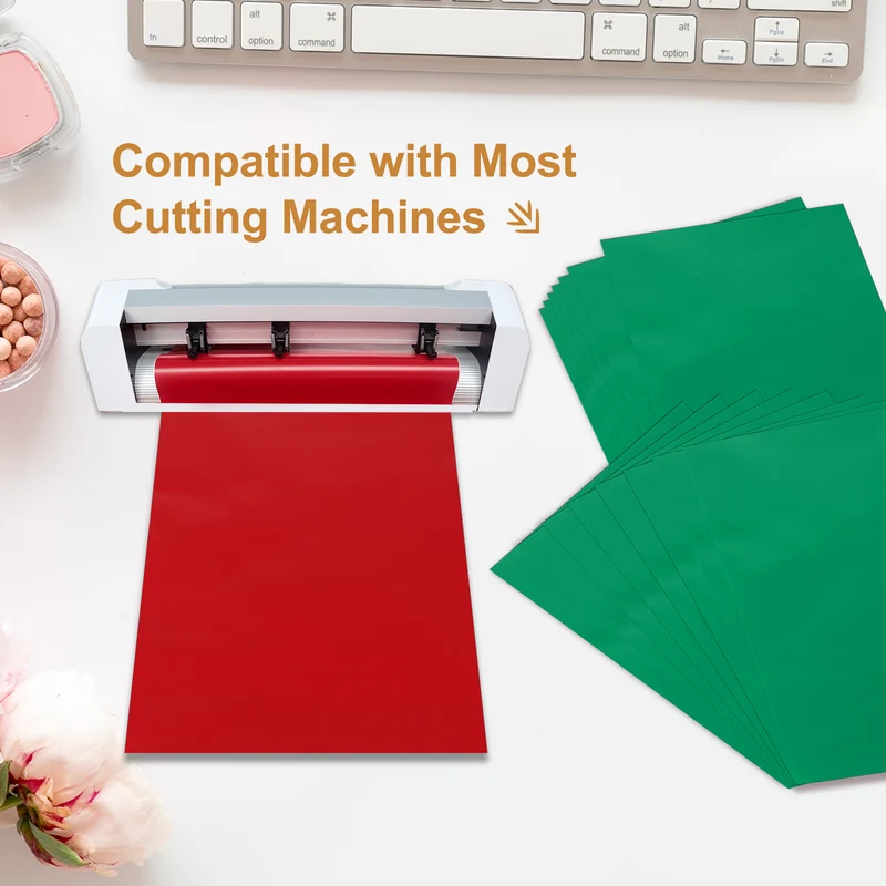 10Pcs Adhesive Vinyl Sheets Bundle,8.3”x 12”Self Adhesive Vinyl, Dark Green