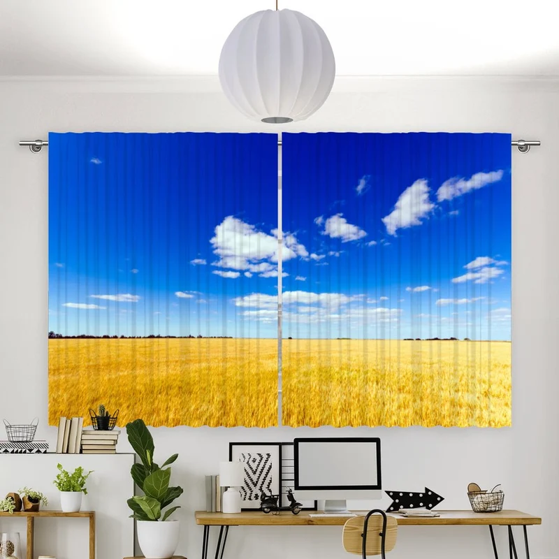 Vorhang Motiv "Weizenfeld blauer Himmel"