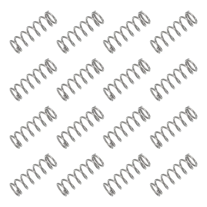 30Pcs Compression Spring 304 Stainless Steel, 1mm Wire, 8x25mm (ODxL)