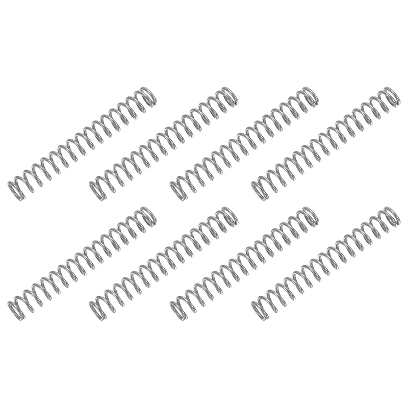 30Pcs Compression Spring 304 Stainless Steel, 1mm Wire, 7x50mm (ODxL)