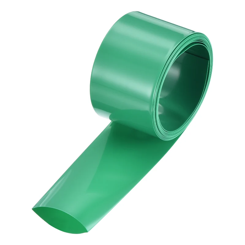 Battery Wrap, Heat Shrink Tubing, 27mm Flat Width 17mm ID, Green