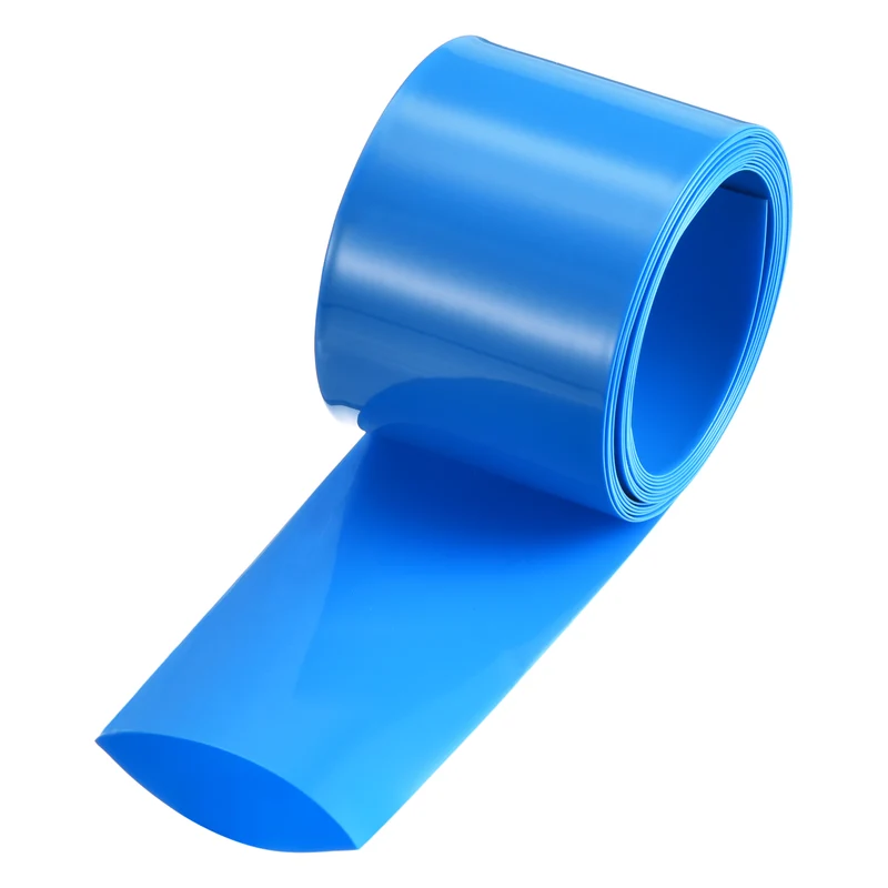 Battery Wrap, Heat Shrink Tubing, 27mm Flat Width 17mm ID, Blue