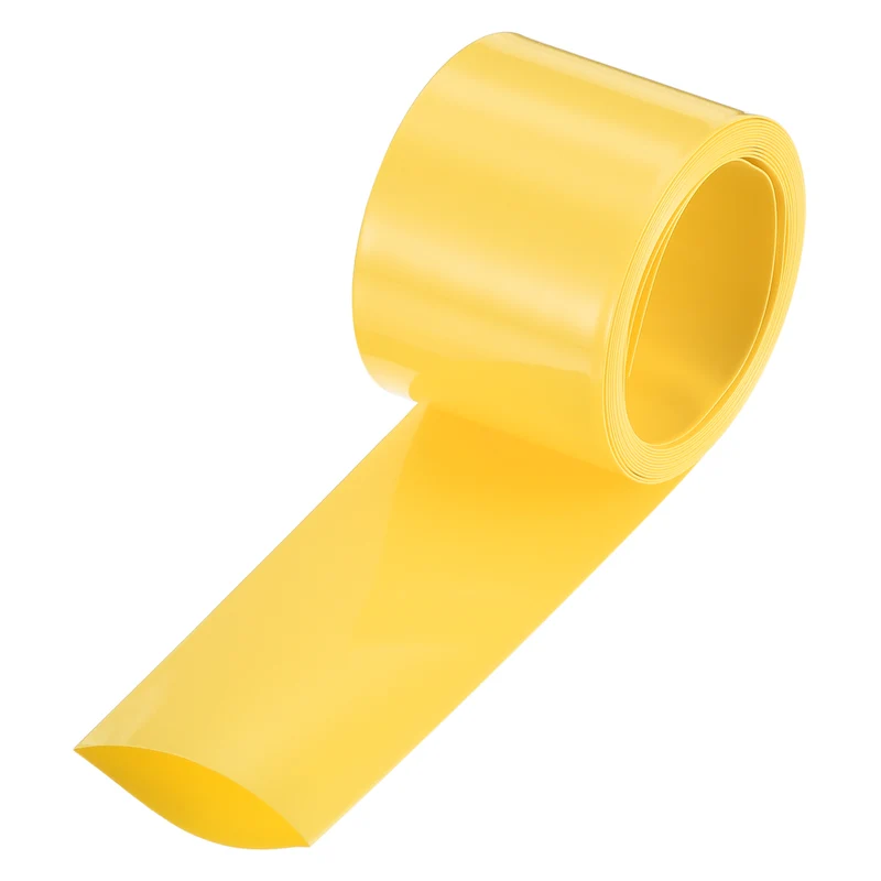 Battery Wrap, Heat Shrink Tubing, 27mm Flat Width 17mm ID, Yellow