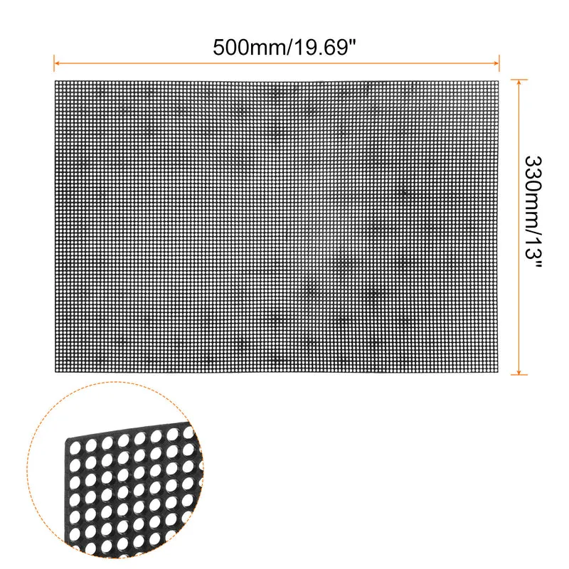 4Pcs Plastic Mesh Canvas Sheets 13"x20" 7 Count Round Hole Blank Canvas Black for Embroidery Needlepoint, Knit Crochet Yarn Crafting