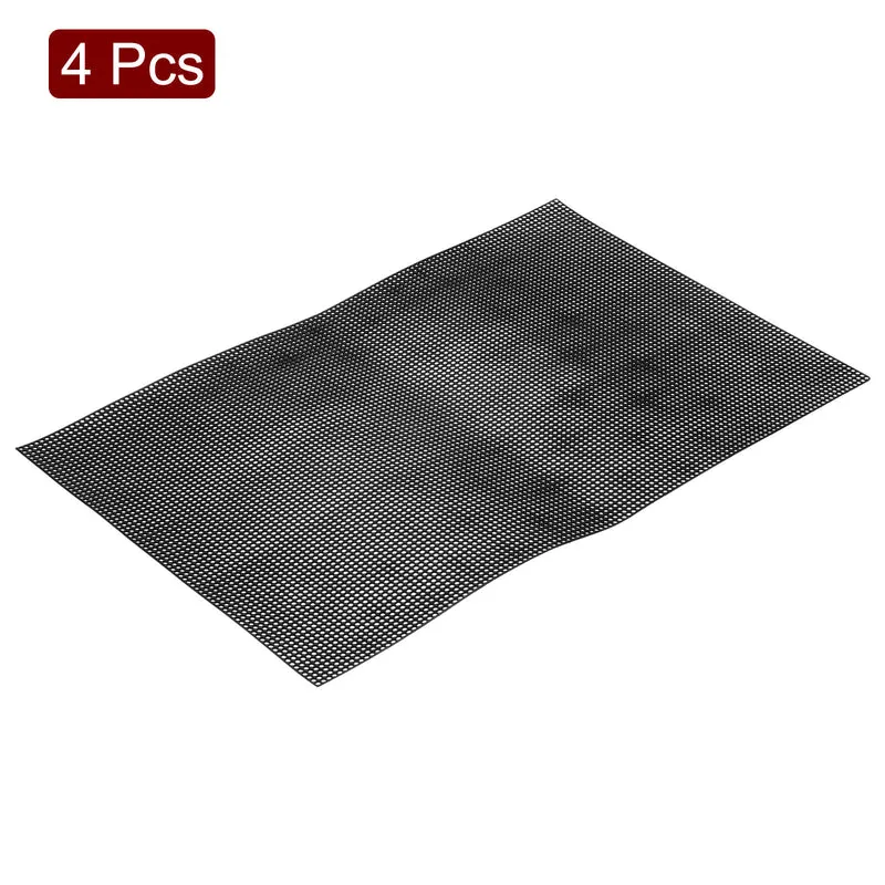 4Pcs Plastic Mesh Canvas Sheets 13"x20" 7 Count Round Hole Blank Canvas Black for Embroidery Needlepoint, Knit Crochet Yarn Crafting