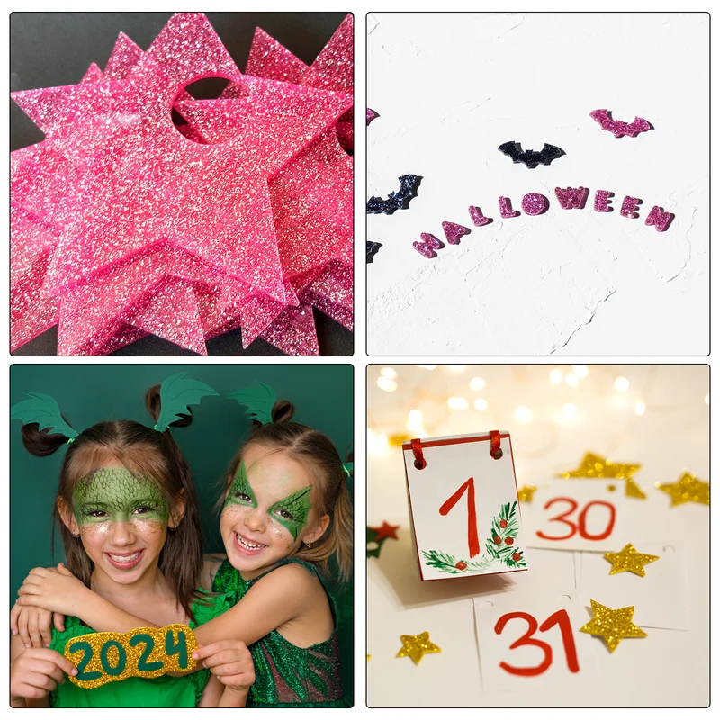 3Pcs Silver Glitter Acrylic Sheets 1/8" Thickness 12" x 8" PMMA Sheets