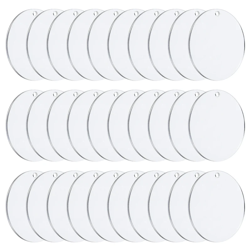 30pcs 2" Dia. Acrylic Circles Round Clear Plastic Sheet Disk Blank 2mm Tall