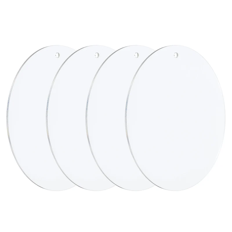 4pcs 5" Dia. Acrylic Circles Round Clear Plastic Sheet Ornament Disk Blank