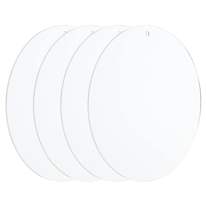 4pcs 6" Dia. Acrylic Circles Round Clear Plastic Sheet Ornament Disk Blank