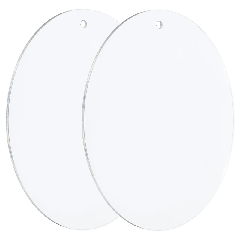 2pcs 5" Dia. Acrylic Circles Round Clear Plastic Sheet Ornament Disk Blank