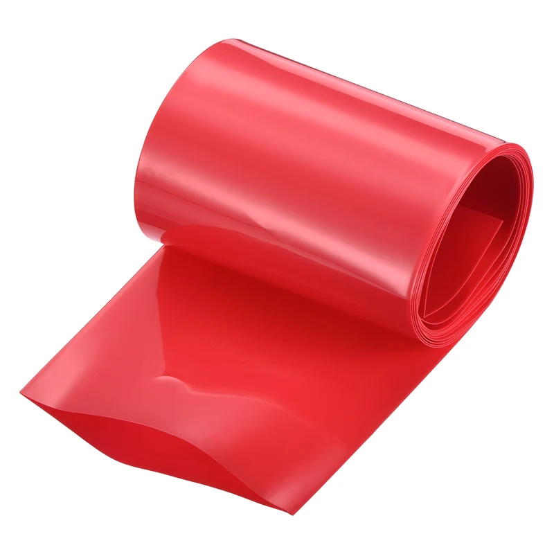 Battery Wrap, Heat Shrink Tubing, 75mm Flat Width 48mm ID, Red