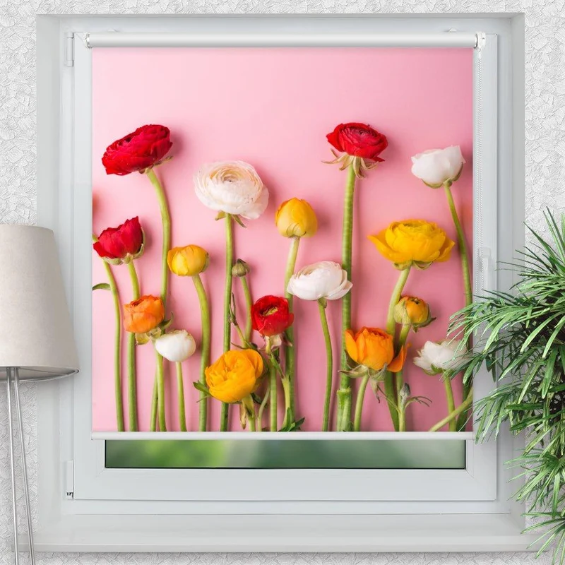 Klemmfix Rollo "blumen bunt" | Motiv-Klemmrollo