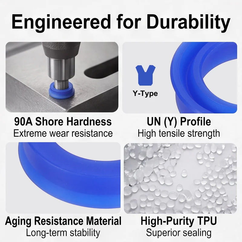 6 Pcs UN Radial Shaft Seal, 22.4mm ID x 32.4mm OD x 8mm Width TPU Oil Seal, Blue