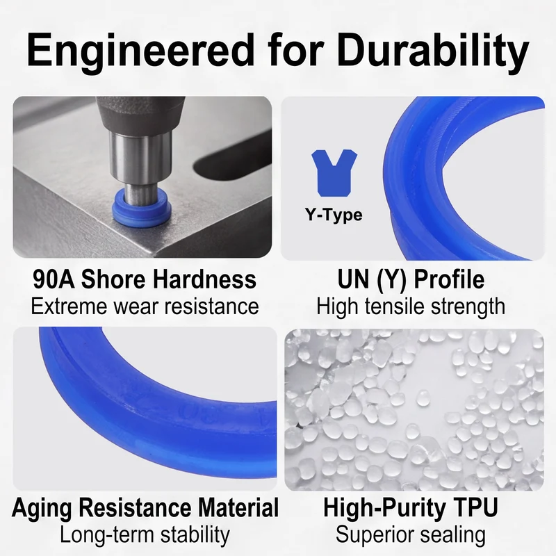 6 Pcs UN Radial Shaft Seal, 22.4mm ID x 30mm OD x 5mm Width TPU Oil Seal, Blue