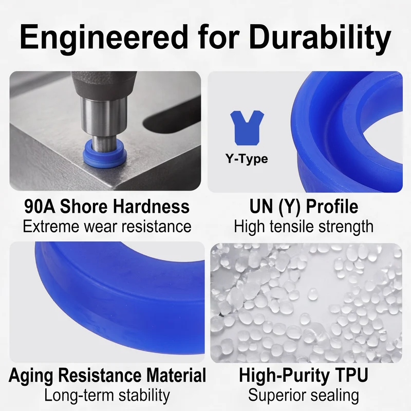 6 Pcs UN Radial Shaft Seal, 22mm ID x 40mm OD x 10mm Width TPU Oil Seal, Blue