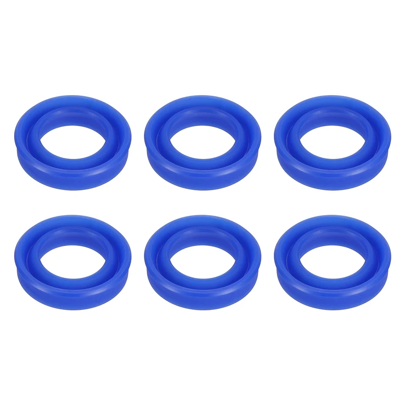 6 Pcs UN Radial Shaft Seal, 22mm ID x 35mm OD x 8mm Width TPU Oil Seal, Blue