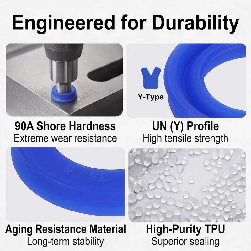 6 Pcs UN Radial Shaft Seal, 22mm ID x 35mm OD x 6mm Width TPU Oil Seal, Blue