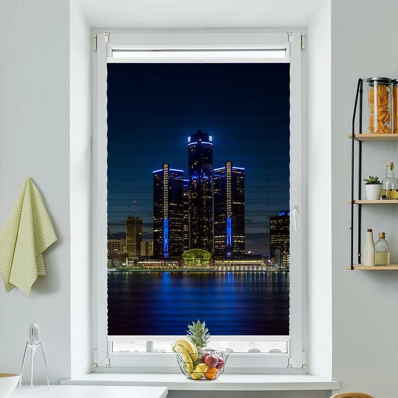 Plissee Motiv "Skyline Nacht"