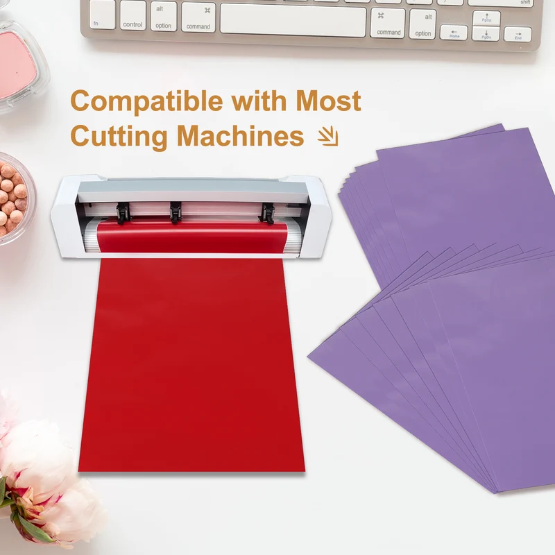 10Pcs Adhesive Vinyl Sheets Bundle,8.3”x 12”Self Adhesive Vinyl, Light Purple