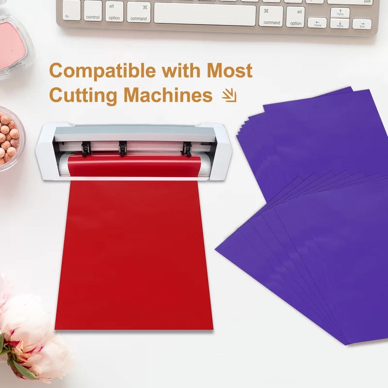 10Pcs Adhesive Vinyl Sheets Bundle,8.3”x 12”Self Adhesive Vinyl, Dark Purple