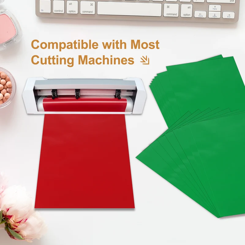 10Pcs Adhesive Vinyl Sheets Bundle,8.3”x 12”Self Adhesive Vinyl, Green