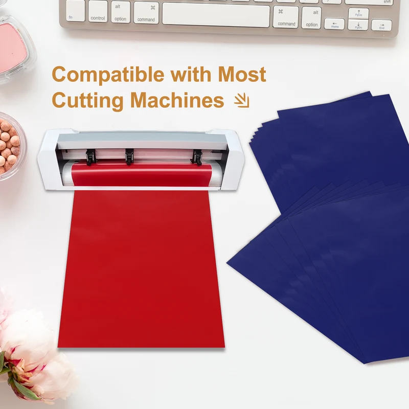 10Pcs Adhesive Vinyl Sheets Bundle,8.3”x 12”Self Adhesive Vinyl, Dark Blue