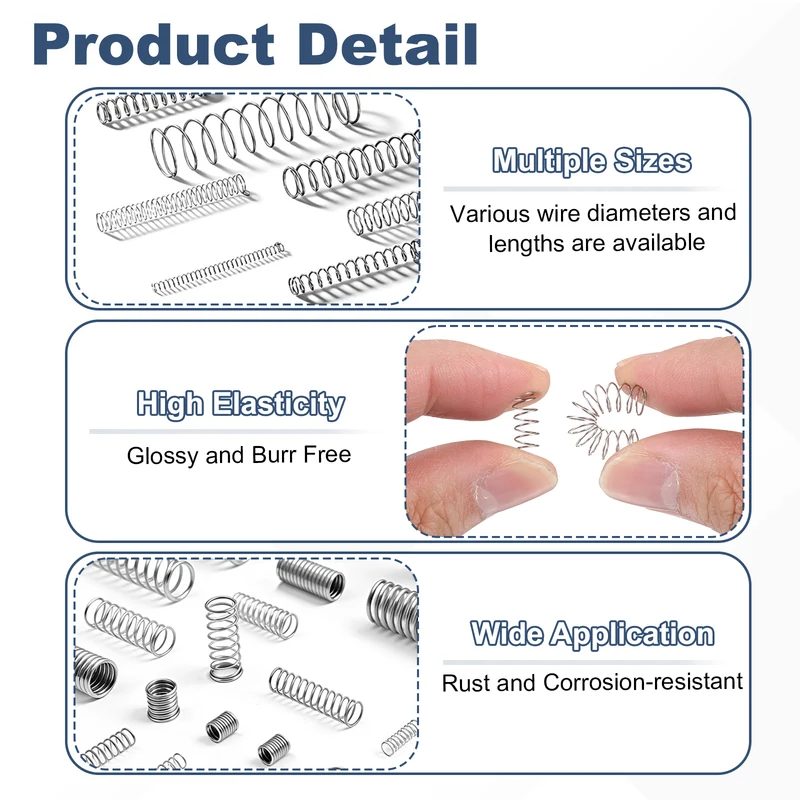 40Pcs SP 9720 Compression Spring 304 Stainless Steel, 0.041" GA, 5/16"x1-1/4"