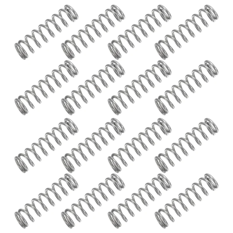 30Pcs Compression Spring 304 Stainless Steel, 1mm Wire, 7x25mm (ODxL)