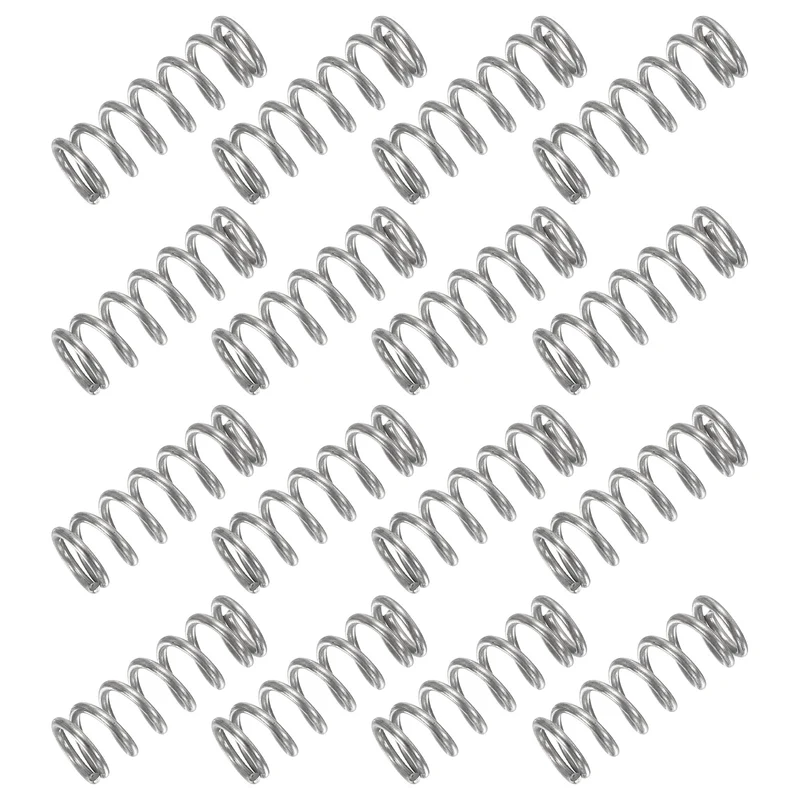30Pcs Compression Spring 304 Stainless Steel, 1mm Wire, 7x20mm (ODxL)