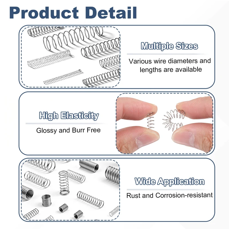 30Pcs Compression Spring 304 Stainless Steel, 1mm Wire, 7x20mm (ODxL)