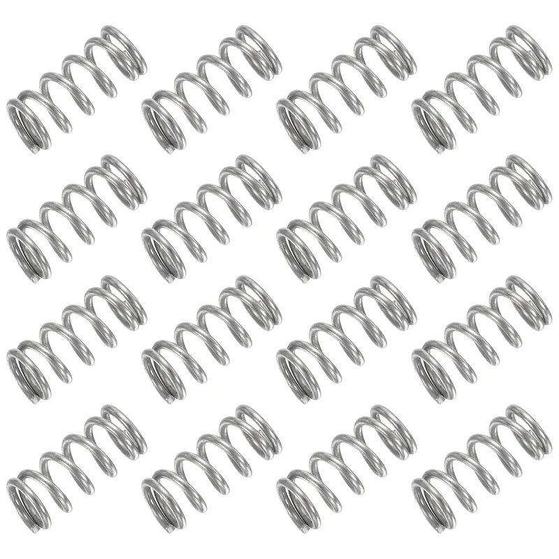 30Pcs Compression Spring 304 Stainless Steel, 1mm Wire, 7x15mm (ODxL)