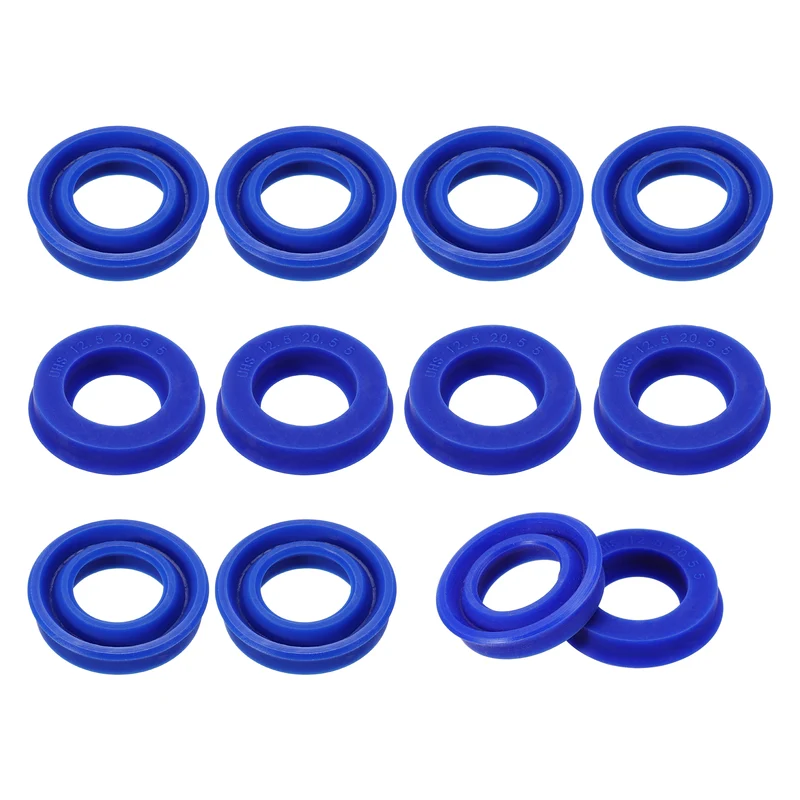 12 Pcs UHS Radial Shaft Seal 12.5mm ID x 20.5mm OD x 5mm W TPU Oil Seal Blue