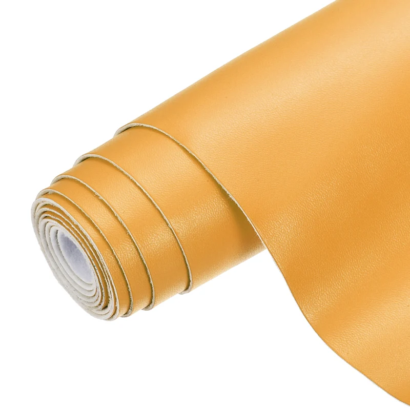 PU Faux Leather Fabric 1 Yards Synthetic Leather Material, Orange