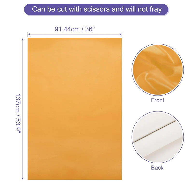 PU Faux Leather Fabric 1 Yards Synthetic Leather Material, Orange
