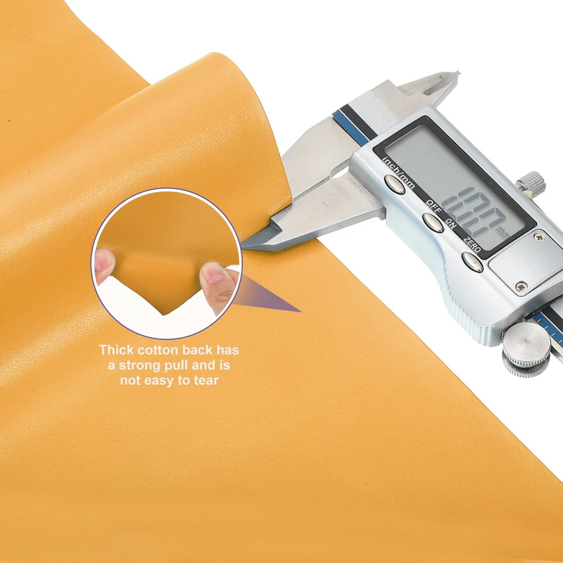 PU Faux Leather Fabric 1 Yards Synthetic Leather Material, Orange