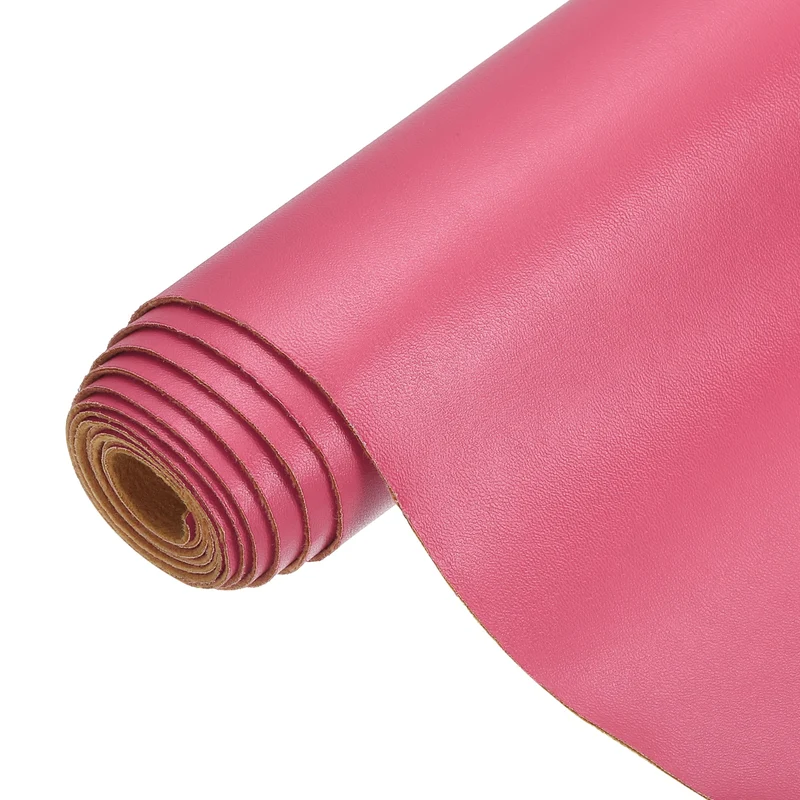 PU Faux Leather Fabric 1 Yards Synthetic Leather Material Rose Red