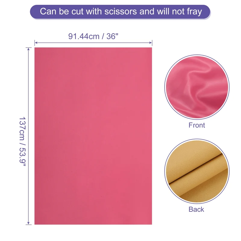 PU Faux Leather Fabric 1 Yards Synthetic Leather Material Rose Red