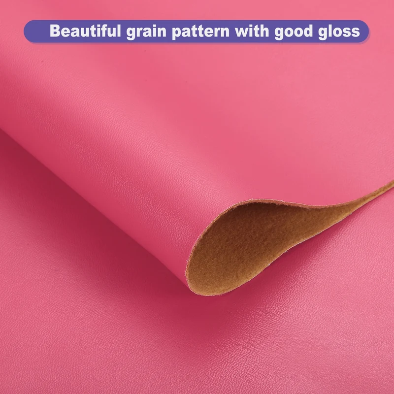 PU Faux Leather Fabric 1 Yards Synthetic Leather Material Rose Red