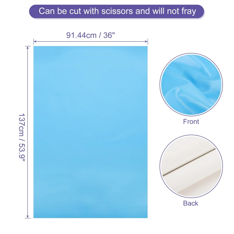 PU Faux Leather Fabric 1 Yards Synthetic Leather Material Sky Blue