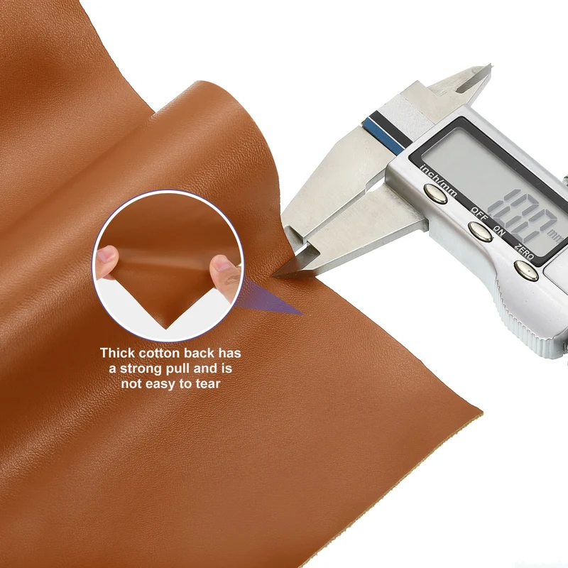 PU Faux Leather Fabric 1 Yards Synthetic Leather Material, Brown