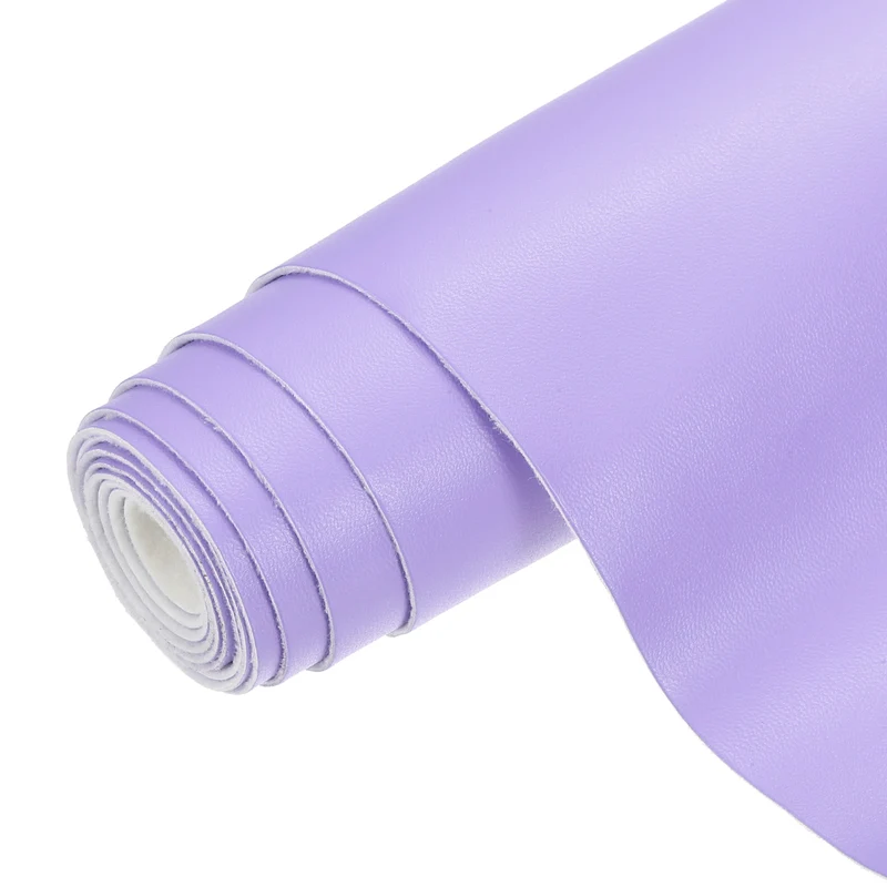 PU Faux Leather Fabric 1 Yards Synthetic Leather Material, Light Purple
