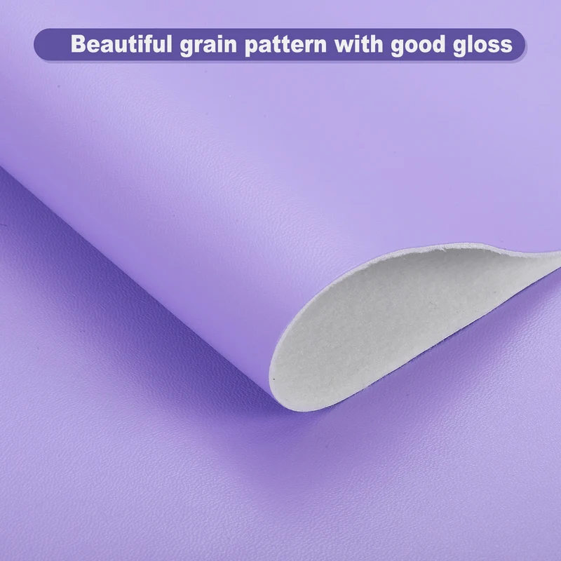 PU Faux Leather Fabric 1 Yards Synthetic Leather Material, Light Purple