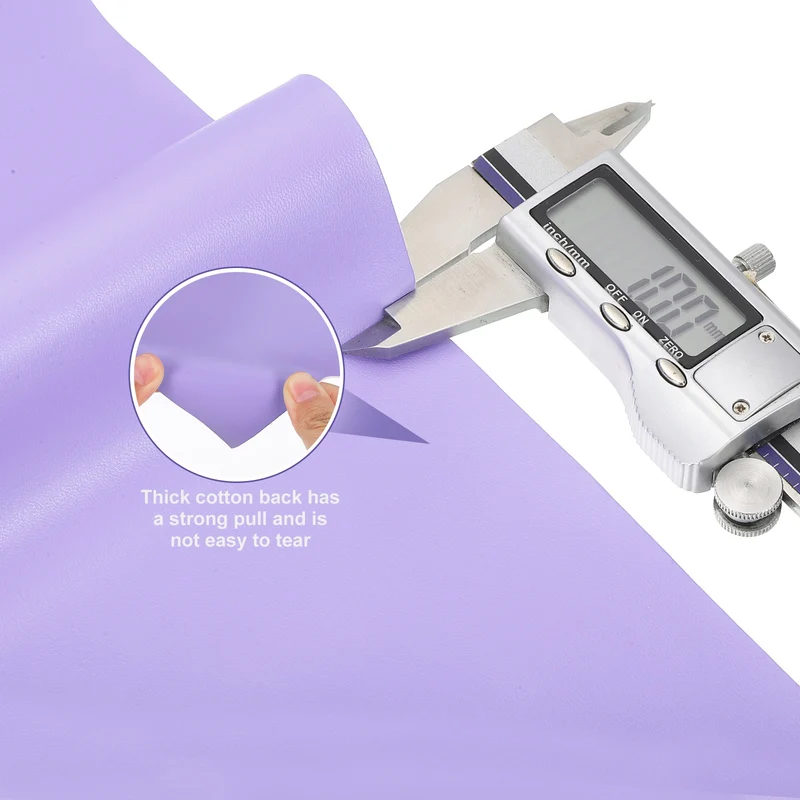 PU Faux Leather Fabric 1 Yards Synthetic Leather Material, Light Purple