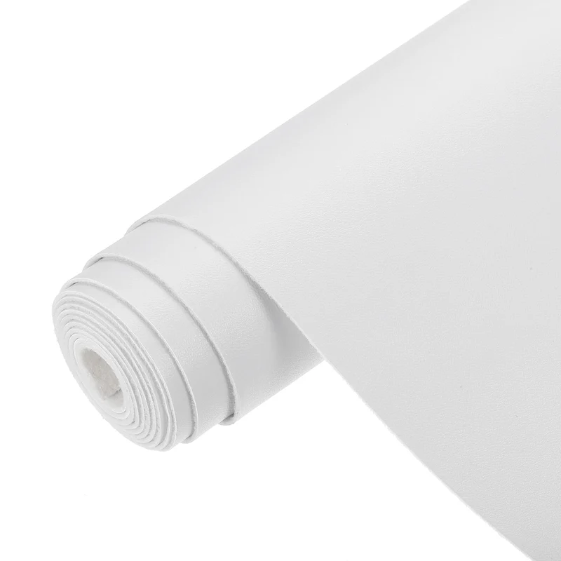 PU Faux Leather Fabric 1 Yards Synthetic Leather Material, White
